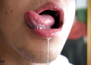 Delicious tongue with pleasure of engulfing cock