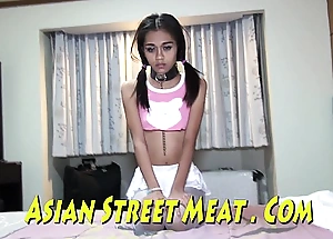 Shackled thai submissive submits for sperm plus cash