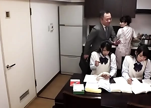 Japanese father fuck his legal age teenager daughters