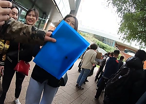 Chinese women agitate hong kong student