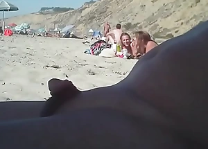 Man near a closely-knit penis aloft dramatize expunge nudist beach