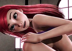 Redheaded Condensed Mermaid Ariel gets creampied apart from Jasmine - Disney Porn