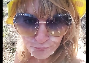 Kinky selfie - brusque fuck in the forest blowjob pest licking doggystyle cum on face outdoor sex