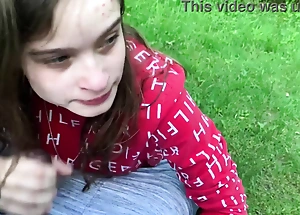 Lesbian best friend sucks dick on the park bench